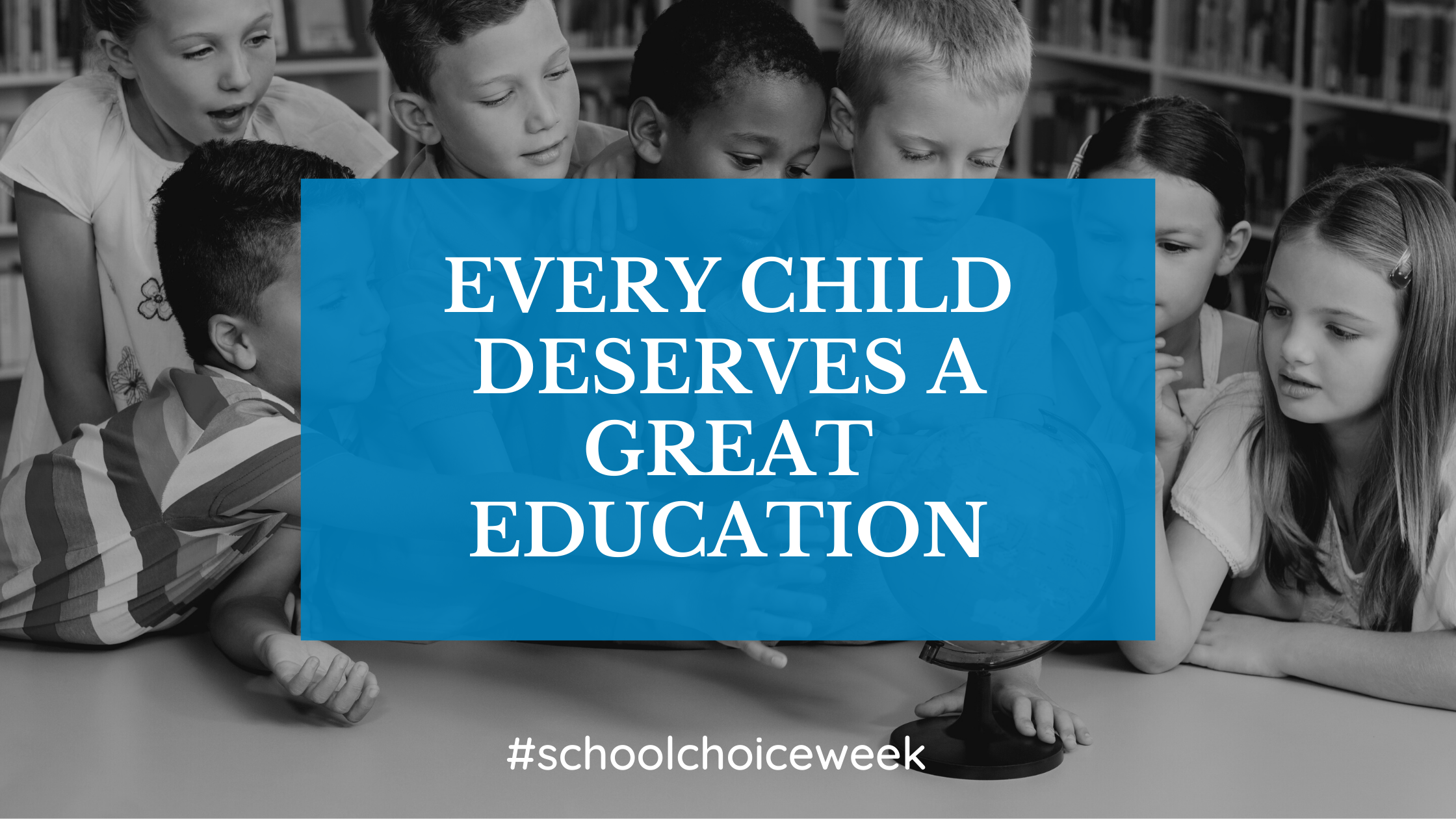 Group of kids learning about school choice week