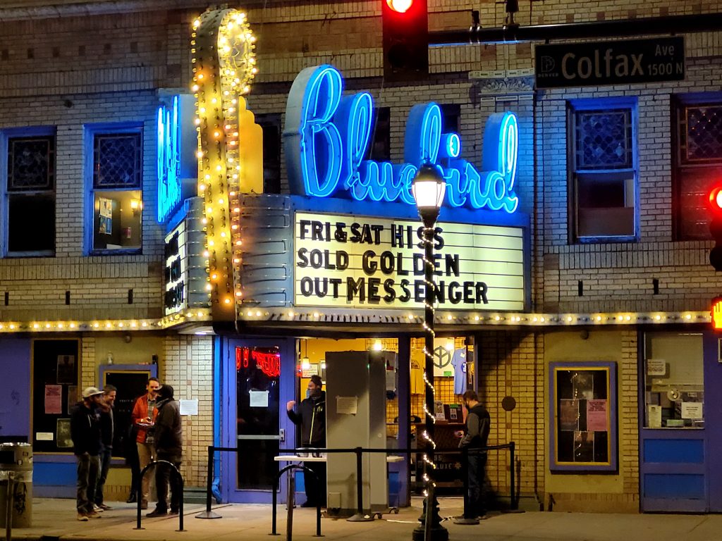 Bluebird theater sold out sign